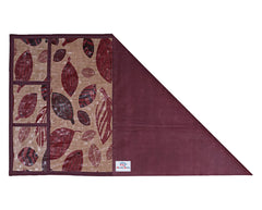 Heart Home Leaf Printed PVC Fridge Top Cover with 6 Utility Side Pockets (Maroon)