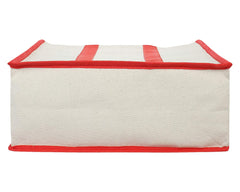 Heart Home Canvas Shopping Bags/Grocery Bag for Carry Grocery, Fruits, Vegetable with Handles (Red) 54HH4015.