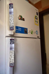 Kuber Industries 3D Checkered Design PVC 2 Pieces Fridge/Refrigerator Handle Cover (Maroon) - CTKTC39694