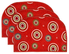 Kuber Industries D Shape Anti-Slip Durable Rubber Door Mat, Welcome Mat for Entryway,Patio,Garage, Outdoor, 21"x14" - Pack of 3 (Red)-HS40KUBMART23969