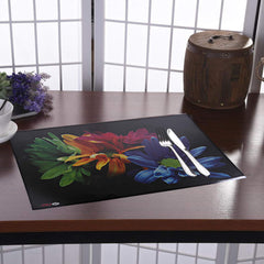 Heart Home Flower Printed PVC Waterproof, Oil Proof, Easy to Clean Placemats Table Mats for Dining, Set of 4 (Multicolour)-HS43HEARTH26104, Standard