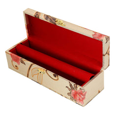Kuber Industries Floral Design Wooden 2 Pieces One Rod Bangle Storage Box with Lock System (Gold) -CTKTC038183