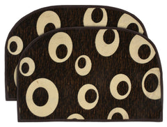 Kuber Industries D Shape Anti-Slip Durable Rubber Door Mat, Welcome Mat for Entryway,Patio,Garage, Outdoor, 21"x14"- Pack of 2 (Brown)-HS40KUBMART23961