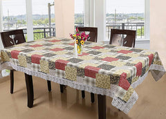 Kuber Industries Checkered PVC 6 Seater Dining Table Cover - Multicolour