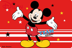 Kuber Industries Disney Team Mickey PVC 6 Pieces Dining Table Placemat with Tea Coasters Set (Red) - (CTKTC046244)