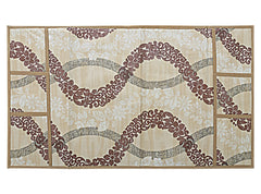 Kuber Industries Leaf Print PVC Fridge Top Cover with 6 Utility Side Pockets (Cream)