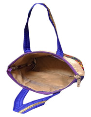 Kuber Industries Embroidery Small Hand Bag, Tote Bag For Women & Girls (Blue)-HS_38_KUBMART21476