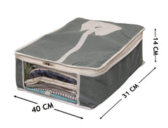 Heart Home Non Woven Shirt Cover Set of 2 Pcs,Grey CTHH11853