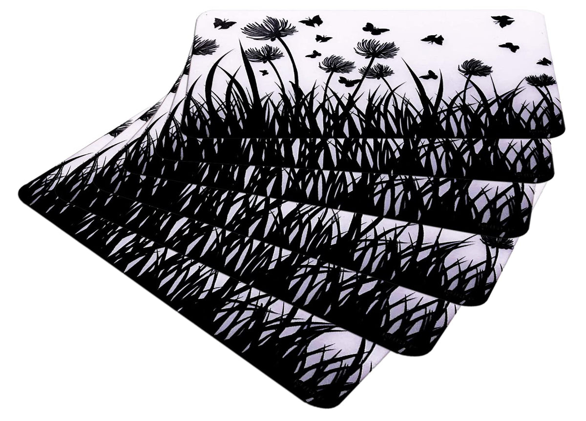 Kuber Industries Butterfly Print Waterproof, Stain Resistant, Washable Refrigerator/Fridge Drawer Mat, Set of 6 (White)