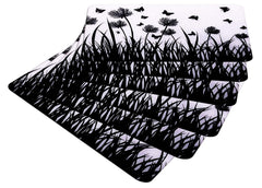 Kuber Industries Butterfly Print Waterproof, Stain Resistant, Washable Refrigerator/Fridge Drawer Mat, Set of 6 (White)