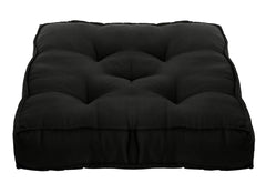 Heart Home Microfiber Square Chair Pad/Cushion for Office, Home or Car Sitting-Pack of 2, 18 * 18 Inch (Black), Standard (HS_37_HEARTH020883)