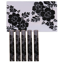 Heart Home PVC 6 Pieces Dining Table Placemat Set (Black & White) - CTHH8152