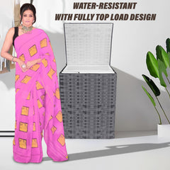 Heart Home Washing Machine Cover | Shelf Check Washing Machine Cover | Soft PVC | Top Load Fully-Automatic Washing Machine Cover | Gray