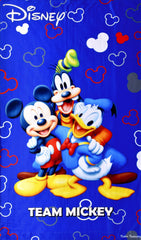 Kuber Industries Disney Team Mickey Print 2 Pieces Polyester Special Blackout Long Crush Eyelet Door Curtain 7 Feet (Royal Blue)-KUBMART053