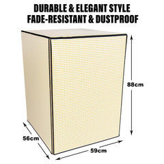 Heart Home Washing Machine Cover | Mini Check Print Washing Machine Cover | Soft PVC | Front Load Washing Machine Cover | Golden