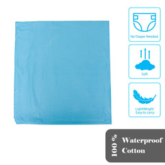 Kuber Industries Baby Bedsheet | PVC Self Check Mattress Protector Sheet | Waterproof Double Bedsheet for Babies and Adult | 80x80 Inch | Sky Blue