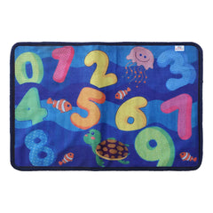 Heart Home Door Mat for Kids Room|Anti Skid Door Mat for Kids Bedroom|Microfiber Number Pattern Door Mat (Navy Blue)