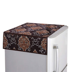 Kuber Industries Floral Design Cotton Fridge Top Cover 38"X21" (Blue), Ctktc13805, Standard- 1 Unit
