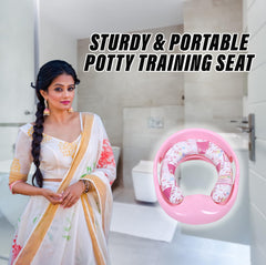 Heart Home Kids Potty Seat | Plastic Cushioned Potty Seat | Kids Toilet Seat with Handle | Potty Training Seat for Kids | Cushioned Toilet Stand for Kids | Pink