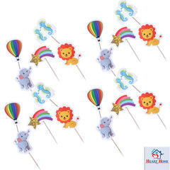 Heart Home Cupcake Toppers | Cardboard Cupcake Picks |Decorations Supplies for Farewell | Birthday Party | Theme Cupcake Topper | 200 Pieces | DT-2150 | Multicolor