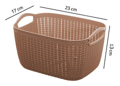 Kuber Industries Fruit Basket For Dining Table|Plastic Basket For Storage|Flexible Kitchen Storage Baskets (Brown)