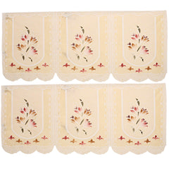 Kuber Industries Flower Design 6 Piece Cotton Sofa Cover Set, Cream