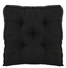 Kuber Industries Cotton Decorative Fabric Chair pad/Back Support/Seat Cushion and Handmade Quilting,14" x 14" Inch (Black) - CTKTC46191