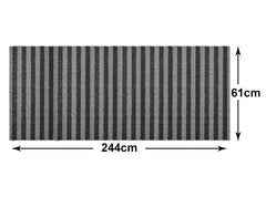 Heart Home Rubber Strips Design Door Mat for Porch/Kitchen/Bathroom/Laundry Room, 24"x96" (Grey) 54HH4007.