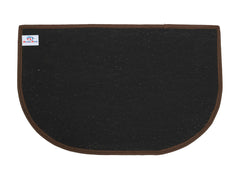 Heart Home D-Shape Microfiber Anti Slip Door Mat (14'' x 23'', Brown)-HEART12178, Standard