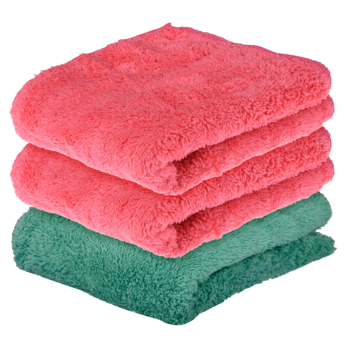 Kuber Industries Cleaning Towel | Reusable Cleaning Cloths for Kitchen | Duster Towel for Home Cleaning | 350 GSM Cleaning Cloth Towel for Car | Bike | 30x60 | Pack of 3 | Multi