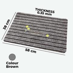 Kuber Industries Floor |Stylish Door Mat|Durable & Easy to Maintain|Multi-Utility Floor for Living Room,Bedroom,Bathroom,Kitchen,Entrances|38 x 58 cm|Brown, Pack of 3