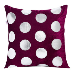 Heart Home Cushion Cover|Sofa Cushion Covers|Circle Print Sitting Cushion Cover|Velvet Cushion Filler|16x16 Inch|Set of 5 (Purple)