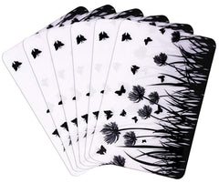 Kuber Industries Flower Design 6 Pieces PVC Refrigerator/Fridge Multipurpose Drawer Mat Set(Black & White)-CTKTC32700