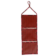 Kuber Industries Lahariya Design 2 Pieces Cotton Wall Hanging Magazine Letter Holder(Maroon) - CTKTC30732