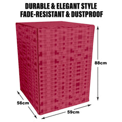 Heart Home Washing Machine Cover | Shelf Check Washing Machine Cover | Soft PVC | Front Load Washing Machine Cover | Maroon