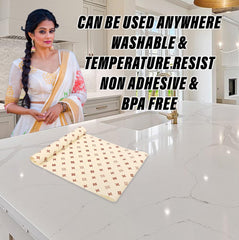 Heart Home Shelf Liner | EVA Kitchen Cabinet Shelf Mat | Anti-Slip Bathroom Mat | Fridge Mat | Table Mat | Star Wardrobe Mat | 1.5 Meter | Pack of 2 | Cream