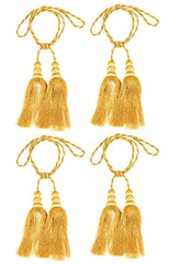 Kuber Industries Polyester 4 Pieces Curtain Tie Back Tassel Set (Gold) CTKTC33495