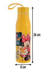 Heart Home Mickey & Minnie Printed Insulated Water Bottle-600ml (Yellow)