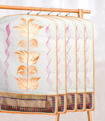 Heart Home Non Woven Hanging Saree Cover With 1 Zipper Compartment on Back Side- Pack of 12 (Orange)-HS_38_HEARTH21486