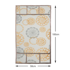 Heart Home Rangoli Printed PVC Fridge Top Cover With 6 Utility Side Pockets (White)