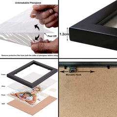 Kuber Industries Collage Photo Frame For Living Room, Wall Set of 9 (Black) Size: 4x6-3 Pc., 6x8-3 Pc.,5x7-3 Pc.