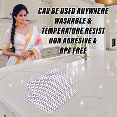 Heart Home Shelf Liner | EVA Kitchen Cabinet Shelf Mat | Anti-Slip Bathroom Mat | Fridge Mat | Table Mat | Zig Zag Design Wardrobe Mat | 1.5 Meter | Brown