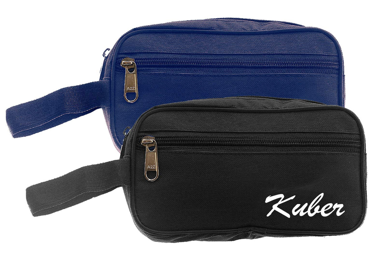 Kuber Industries 2 Pieces Multipurpose Canvas Toiletry Travel Shaving Kit,(Navy Blue & Black) - CTKTC031472