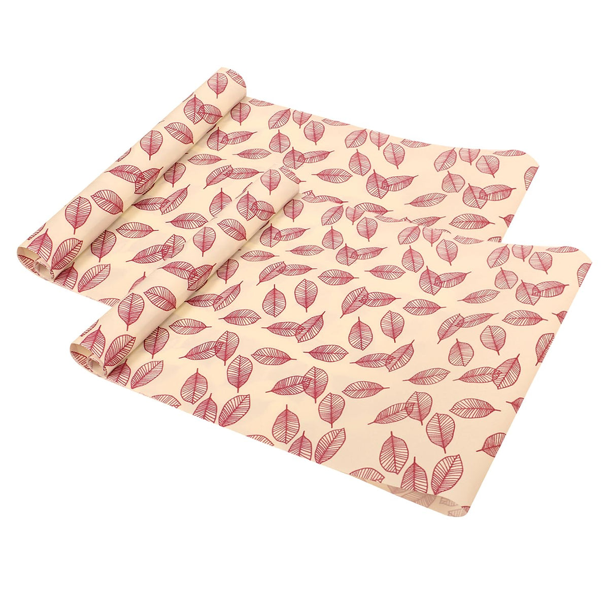 Heart Home Shelf Liner | EVA Kitchen Cabinet Shelf Mat | Anti-Slip Bathroom Mat | Fridge Mat | Table Mat | Pink Leaf Wardrobe Mat | 3 Meter | Pack of 2 | Cream