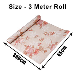 Heart Home Shelf Liner | Kitchen Cabinet Shelf Protector | Kitchen Liners for Cabinets and Drawers | Drawer Liner Mat | Red Flower Shelf Liner Roll | Cabinet Mat | 3 MTR | Pack of 2 | Cream