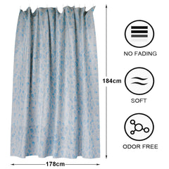 Kuber Industries Shower Curtain | Water Drop Design PEVA Curtain for Bathroom | Shower Curtain for Bathroom | Bathroom Shower Curtain with Hooks | 6 Feet | Blue