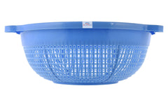 Heart Home Baskets for Fruits and Vegetables, Multipurpose and Handy Storage Basket Unbreakable Round Plastic Basket (Blue)-HHEART15165
