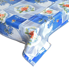 Heart Home Floral Print PVC Center Table Cover/Table Cloth for Home Decorative Luxurious 4 Seater, 60"x36" (Blue) 54HH4266.