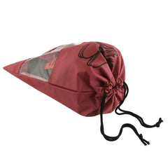 Heart Home Shoe Cover/String Bag Organizer|Shoe Print & Non Woven Material|Transparent Window|Size 43 x 30 Cm, Pack of 6 (Maroon)-HEART5219