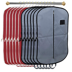 Kuber Industries 12 Pieces Foldable Non Woven Men's Coat Blazer Suit Cover (Grey & Maroon) -CTKTC041835